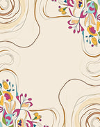 Whimsical Floral Abstract Swirl Design Rug