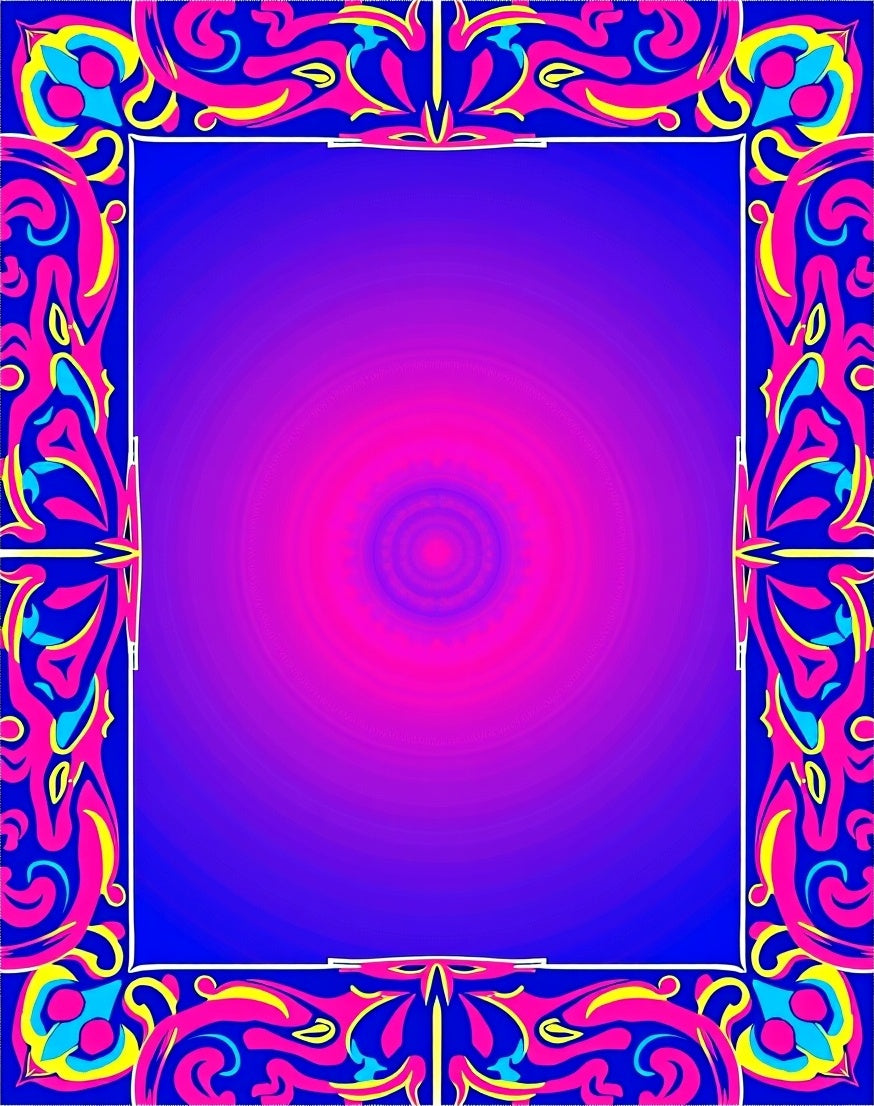 Vibrant Swirl Border Design Rug