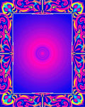 Vibrant Swirl Border Design Rug