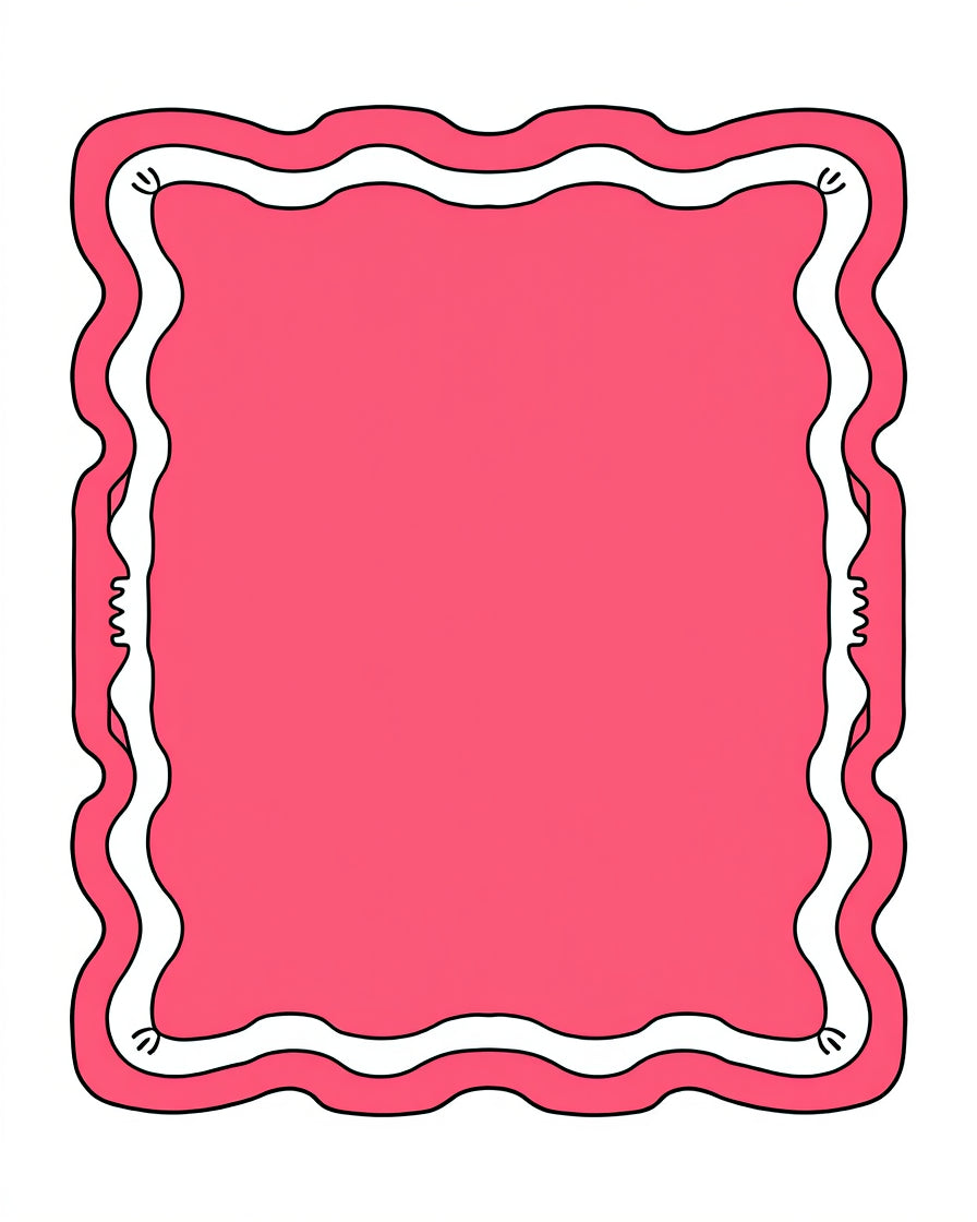 Whimsical Pink Wave Pattern Rug