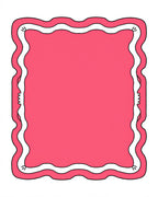 Whimsical Pink Wave Pattern Rug