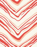 Abstract Red White Wave Pattern Rug