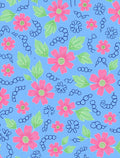 Pink Floral Leaf Pattern Rug