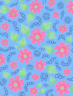 Pink Floral Leaf Pattern Rug
