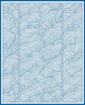 Blue Wavy Contour Layered Design Rug