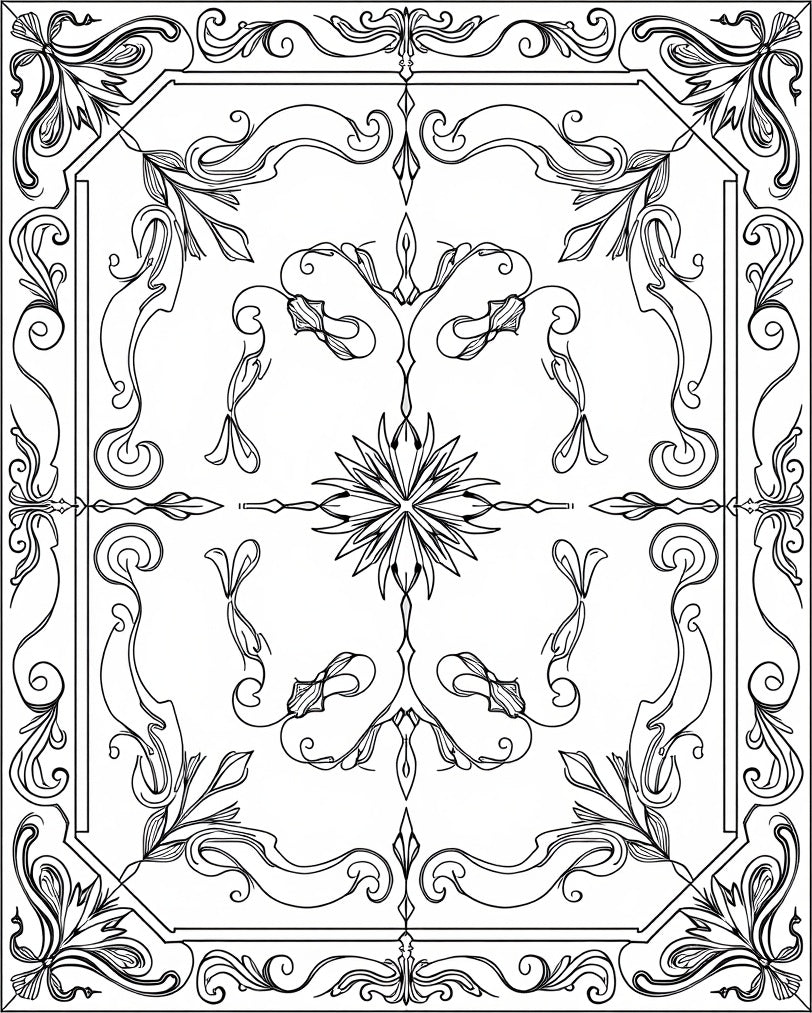 Elegant Floral Scrollwork Vintage Design Rug