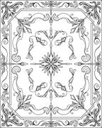 Elegant Floral Scrollwork Vintage Design Rug