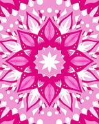 Vibrant Pink Floral Mandala Pattern Rug
