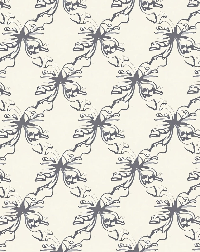 Abstract Butterfly Motif Pattern Rug