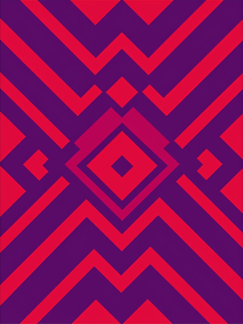 Vibrant Pink Purple Geometric Pattern Rug