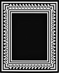 Bold Black White Geometric Border Rug
