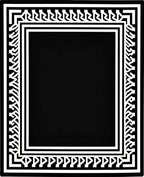 Bold Black White Geometric Border Rug