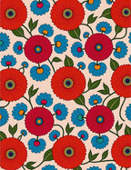 Retro Floral Bold Bloom Design Rug