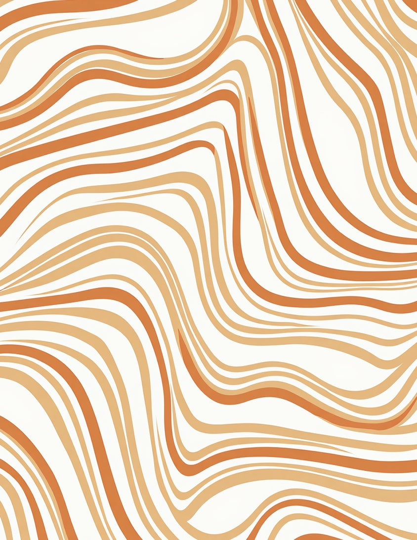 Orange Beige Swirl Abstract Pattern Rug
