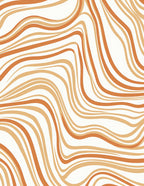 Orange Beige Swirl Abstract Pattern Rug
