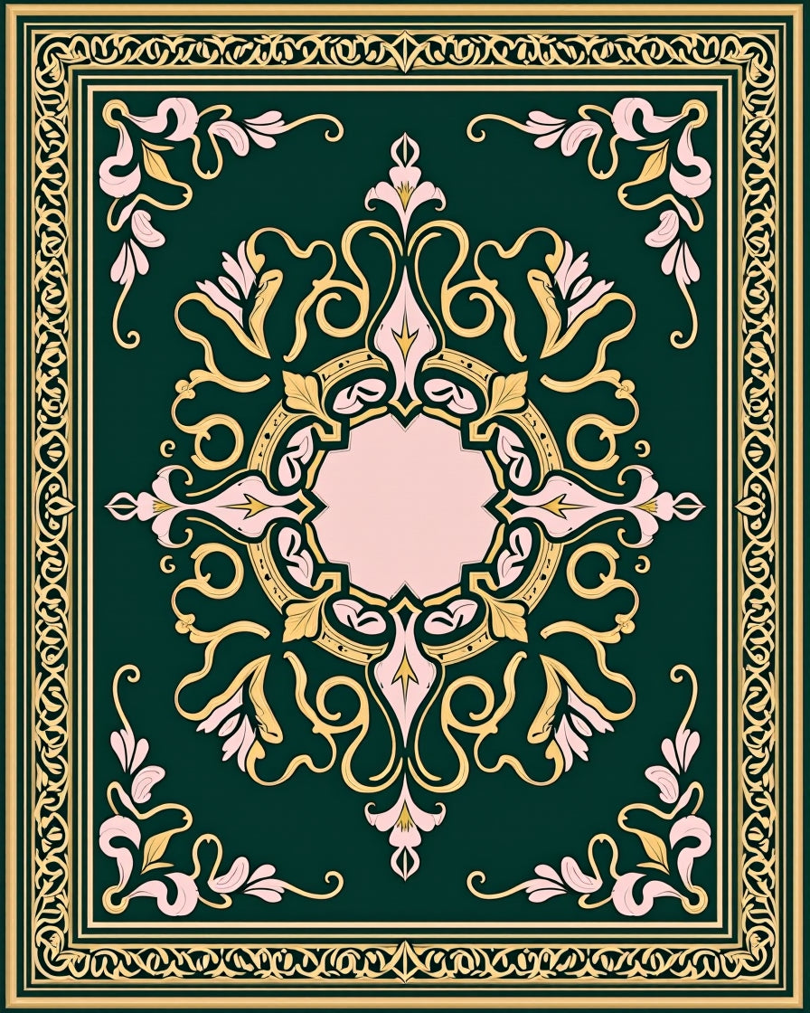 Ornate Floral Palatial Pattern Rug