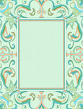 Serene Mint Green Floral Scroll Rug