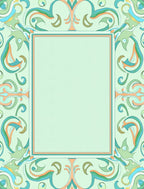 Serene Mint Green Floral Scroll Rug