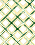 Cream Yellow Green Diamond Lattice Rug
