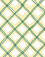 Cream Yellow Green Diamond Lattice Rug