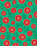 Red Floral Vine Pattern Rug