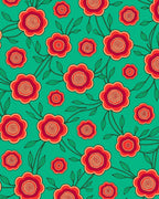 Red Floral Vine Pattern Rug