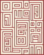 Abstract Geometric Maze Pattern Rug