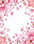 Pink Watercolor Floral Garden Design Rug