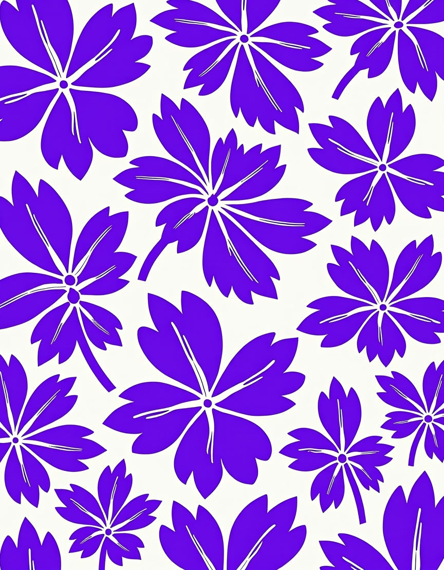 Vibrant Purple Floral Pattern Rug