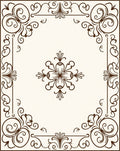 Elegant Floral Scrollwork Border Design Rug