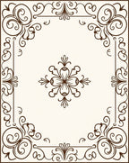 Elegant Floral Scrollwork Border Design Rug