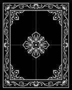 Ornate Black White Floral Medallion Rug