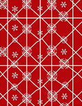 Red and White Snowflake Geometric Rug