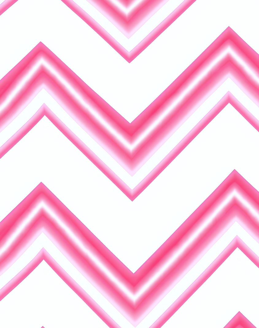 Pink And White Chevron Pattern Rug