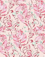Soft Pink Floral Vine Pattern Rug