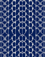 Intricate White Geometric Lattice Pattern Rug