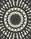 Radiating Monochrome Mandala Pattern Rug