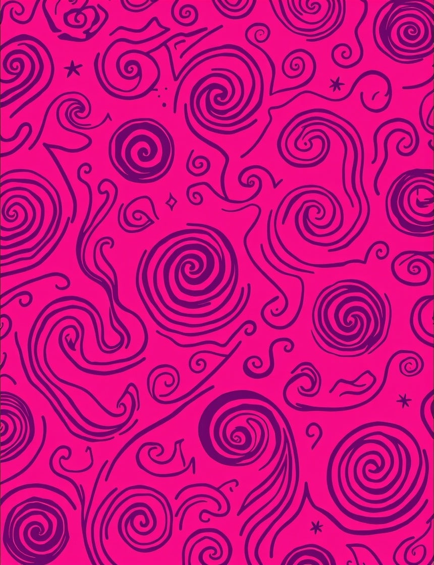Vivid Pink Swirl Abstract Pattern Rug