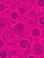 Vivid Pink Swirl Abstract Pattern Rug