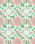 Pink Floral Swirl Design Rug