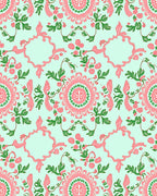 Pink Floral Swirl Design Rug