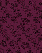 Stylized Floral Botanical Sketch Print Rug