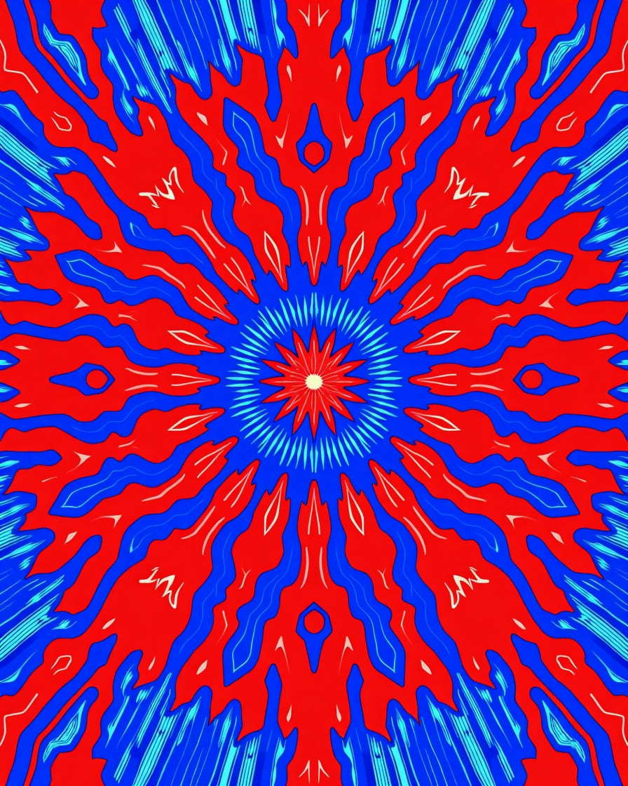 Abstract Radial Burst Pattern Rug