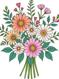 Vibrant Floral Pattern Arrangement Rug