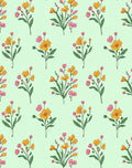 Delicate Pink Yellow Floral Pattern Rug