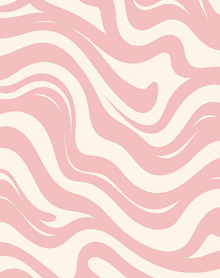 Soft Pink Cream Swirl Pattern Rug