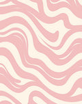Soft Pink Cream Swirl Pattern Rug