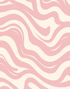 Soft Pink Cream Swirl Pattern Rug