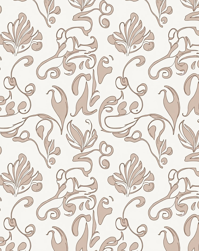 Elegant Floral Swirl Pattern Design Rug