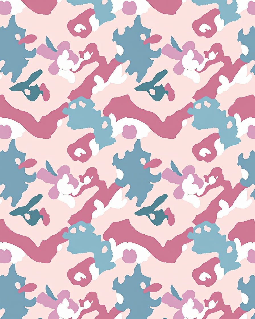 Pink Camouflage Pattern Rug